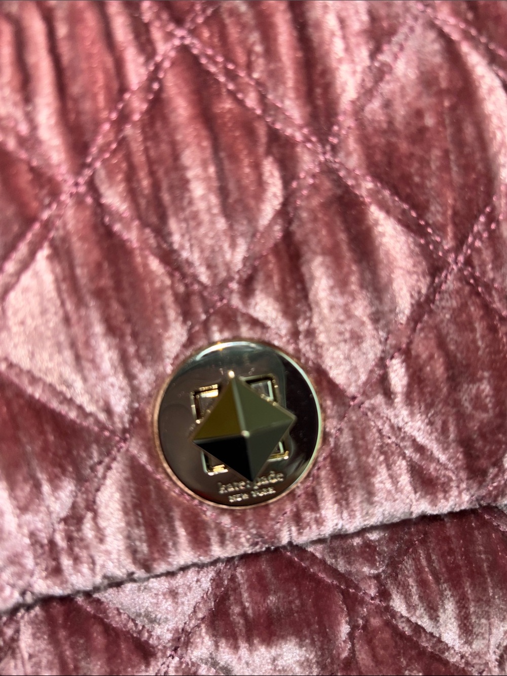 Kate Spade Pink Velvet Quilted Chain Shoulder Crossbody Bag - Picture 4 of 7